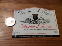 Etiquette Vin * « Cabernet D’Anjou - Domaine De Forges - GAEC Des Rochettes - MOZE S/ LOUET (49)» Type 2 Moulin - Rosés