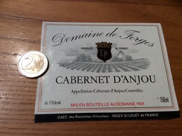 Etiquette De Vin « Cabernet D’Anjou - Domaine De Forges - GAEC Des Rochettes - MOZE S/ LOUET (49)» Type 3 Moulin - Rosés