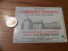 Etiquette De Vin « Cabernet D’Anjou - GRAND CLOS DE BOIS MOZÉ - M. Georges BOURY - COUTURES (49)» - Rosés