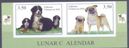 2018. Tajikistan, Lunar Calendar, The Year Of Dog, 2v  IMPERFORATED, Mint/** - Tadjikistan