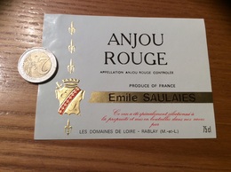 Etiquette * De Vin « Anjou Rouge - Emile SAULAIES - LES DOMAINES DE LOIRE - RABLAY (49) » - Vino Tinto