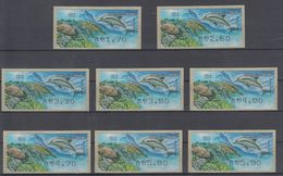 ISRAEL 2011 KLUSSENDORF ATM DOLPHIN TURTLE FISH FULL SET OF 8 STAMPS - Viñetas De Franqueo (Frama)