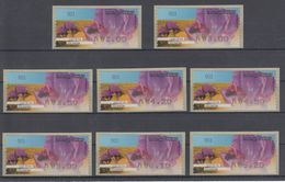 ISRAEL 2013 KLUSSENDORF ATM FLOWER NEGEV IRIS FULL SET OF 8 STAMPS - Franking Labels