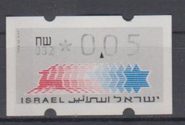 ISRAEL 1988 KLUSSENDORF ATM 0.05 SHEKELS 2 DIFFERENT KINDS OF PAPER NUMBER 032 - Viñetas De Franqueo (Frama)