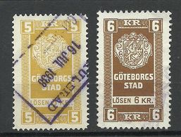 SCHWEDEN Sweden GÖTEBORG Local Old Revenue Tax Stamps O - Emissions Locales