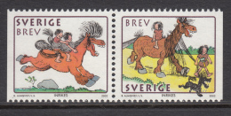 Sweden 2002 MNH Scott #2428 Se-tenant Pair (5k) The Stones Family Year Of The Horse - Unused Stamps