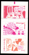Sweden 2002 MNH Scott #2429 Booklet Pane Of 3 (5k) 'Love And Miss Terrified' By Dranger - Unused Stamps