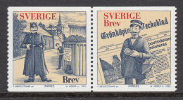 Sweden 2002 MNH Scott #2443 Se-tenant Pair (5k) Gronkopings Veckoblad Satirical Newspaper - Neufs