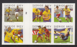 Sweden 2004 MNH Scott #2482 Booklet Pane Of 6 (5.50k) Swedish Soccer Association Centenary - Ungebraucht