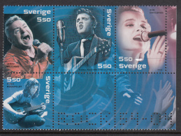 Sweden 2004 MNH Scott #2493a-#2493h Set Of 8 5.50k Rock N Roll Artists 50 Years - Ungebraucht