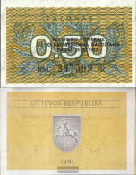 Lithuania Pick-number: 31b Uncirculated 1991 0,50 Talonas - Litauen