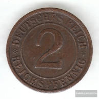 German Empire Jägernr: 314 1925 F Very Fine Bronze Very Fine 1925 2 Reich Pfennig Ährengarbe - 2 Rentenpfennig & 2 Reichspfennig