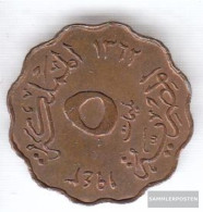Egypt Km-number. : 360 1943 Very Fine Bronze Very Fine 1943 5 Milliemes Farouk - Egypt