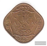 India Km-number. : 534 1944 Very Fine Nickel-brass Very Fine 1944 1/2 Anna George VI. - India