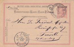 Levant Autrichien Entier Postal Constantinopel Pour L'Allemagne 1897 - Oriente Austriaco