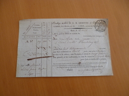 Feuille De Route Roulage Diligence Lemoyne Paris à Lyon 18/04/1811 Toiles Peintes - Transport