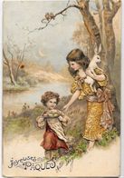 CPA Enfant Fantaisie Gaufrée Embossed Circulé Lapin - Szenen & Landschaften