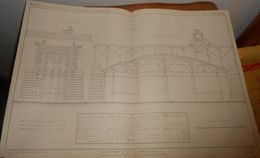 Plan Du Cintre D'une Arche Ordinaire Du Pont Sur Le Rhône à Lyon. Chemin De Fer De Lyon à Genève 1860 - Publieke Werken