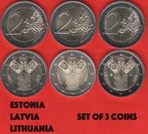 Estonia, Latvia, Lithuania Set Of 3 Coins: 2 Euro 2018 BiMetallic UNC - Lithuania