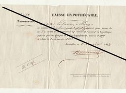 Reçu De 1864 Assurance Caisse Hypothécaire Corbusier à Huy - 1800 – 1899