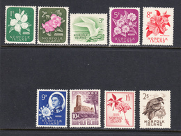 Norfolk Island 1960-62 Mint Mounted, Sc# 29-37, SG 24-32 - Norfolkinsel