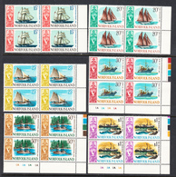 Norfolk Island 1967 Mint No Hinge, Blocks, Sc# 108-113,  SG 84-90 - Isla Norfolk