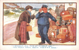 Illustration - I Brought All This Up Myself - Loader Chargeur Baggage Babages - Humour Humor - 1900-1949