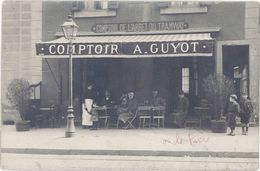 Cpa Commerce – Carte-photo Comptoir A. Guyot, Arrêt Du Tram  ( CO ) - Cafés