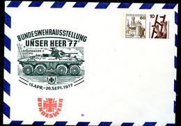 Bund PU69 Privat-Umschlag BUNDESWEHR-AUSSTELLUNG Neunkirchen 1977  NGK 15,00 € - Privé Briefomslagen - Ongebruikt