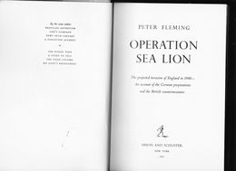 OPERATION SEA LION   THE PROJECT INVASION OF ENGLAND IN 1940  AUTEUR PETER FLEMING - Europe