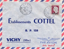 Lettre Reunion La Riviere Surcharge 12F CFA - Storia Postale