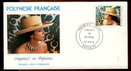 Polynésie Française - FDC - Enveloppe 1er Jour - Chapeaux En Polynésie 20 Juin 1984 - Y&T N° 213 - Briefe U. Dokumente