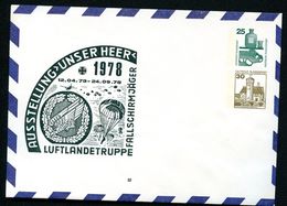 Bund PU78 Privat-Umschlag FALLSCHIRMJÄGER Memmingen 1978  NGK 15,00 € - Enveloppes Privées - Neuves