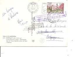 Andorre Français ( CP De 1971 De Andorre-la-Vieille Vers La Belgique Et Réexpédiée à Voir) - Briefe U. Dokumente