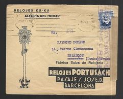 Espagne Republica Barcelona  Lettre Du 03 Septembre 193 ?  Seul Sur Lettre CENSURE  Vers Besançon 25 - Cartas & Documentos