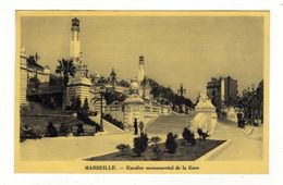 Cpa MARSEILLE Escalier Monumental De La Gare - Quartier De La Gare, Belle De Mai, Plombières