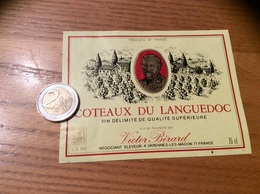Etiquette De Vin « COTEAUX DU LANGUEDOC - Victor Bérard - Varennes Les M. (71)» - Languedoc-Roussillon
