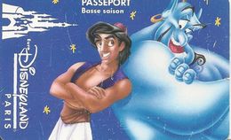 PASS--EURODISNEYLAND-ALADDIN- Souligné V°N° VGS SE 00114-BE -R° Petites Rayures - Passeports Disney