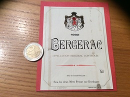 Etiquette De Vin « BERGERAC - Sica Les Deux Mers Pessac Sur Dordogne (24)» 1982 - Bergerac