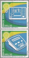 BRAZIL - SE-TENANT BRAZILIAN INVENTIONS (TELEPHONE CARD AND CALLS IDENTIFIER) 2004 - MNH - Telecom