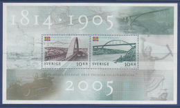 Sweden 2005 MNH Scott #2514 Sheet Of 2 10k Dissolution Of Sweden-Norway Union Joint With Norway - Unused Stamps