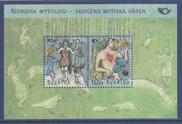 Sweden 2006 MNH Scott #2527 Sheet Of 2 10k Skogsraet, Nacken Norse Mythology - Unused Stamps