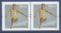 Sweden 2006 MNH Scott #2532 Coil Pair 10k Christian Olsson, Triple Jump - Nuovi