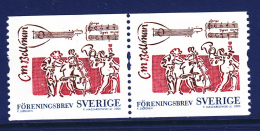 Sweden 2006 MNH Scott #2538 Coil Pair (4.80k) Carl Michael Bellman, Poet - Unused Stamps