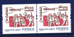 Sweden 2006 MNH Scott #2538 Coil Pair (4.80k) Carl Michael Bellman, Poet - Ungebraucht