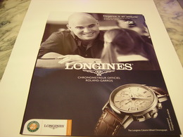 PUBLICITE  MONTRE LONGINES AVEC ANDRE AGASSI  2011 - Sonstige & Ohne Zuordnung