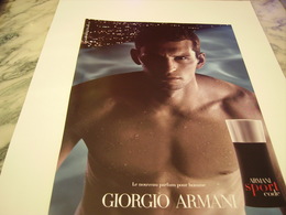 PUBLICITE  PARFUM SPORT CODE ARMANI  2011 - Unclassified