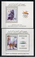 RC 6884 COMORES - JEUX OLYMPIQUES DE BARCELONE 2 BLOCS FEUILLETS NEUF ** TB - Comoros