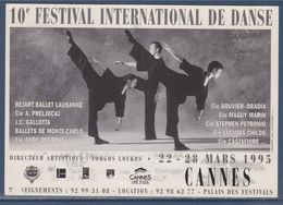 = Carte Postale 10è Festival International De Danse Cannes 1995: Béjart Gallotta Degroat, Ballets Monte-Carlo, Preljocaj - Danse