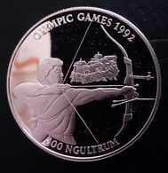 BHUTAN 300 NGULTRUM 1992 SILVER PROOF "OLYMPIC GAMES 1992" (free Shipping Via Registered Air Mail) - Bhoutan